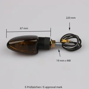 Abverkauf Motorrad Mini-Blinker Pfeil getöntes Glas UNIVERSAL 12V 21W