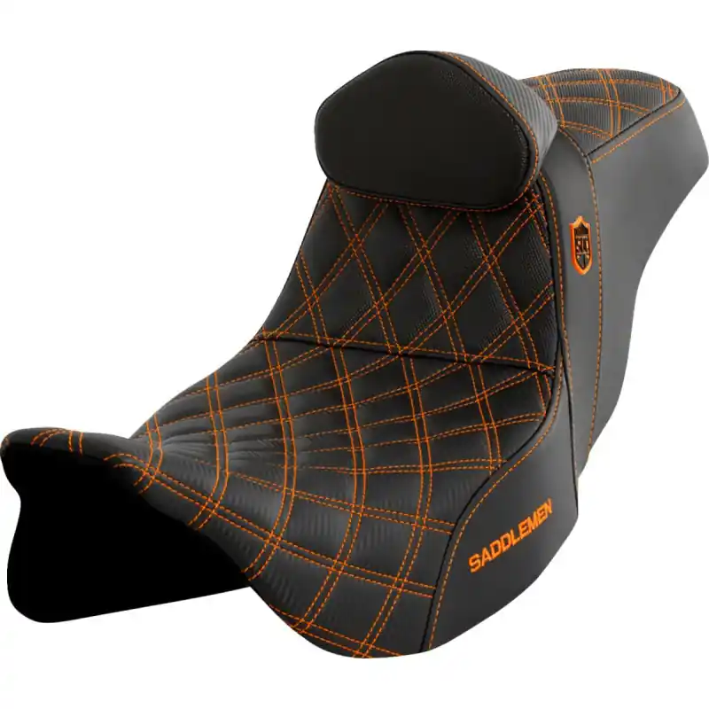 SADDLEMEN - SEAT SDC PERF GRIPPER W/BR ORANGE Preisknaller