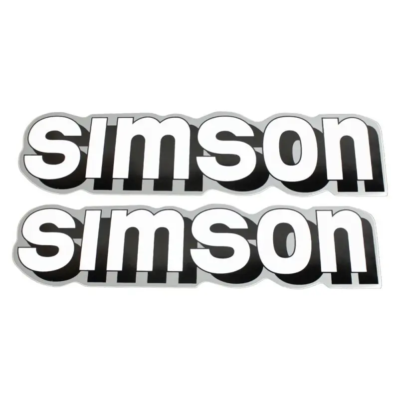 Bestseller Paar Aufkleber transparent für Simson S51 S50 S60 S70 Schriftzug Tank Klebefolie Logo silber-weiss