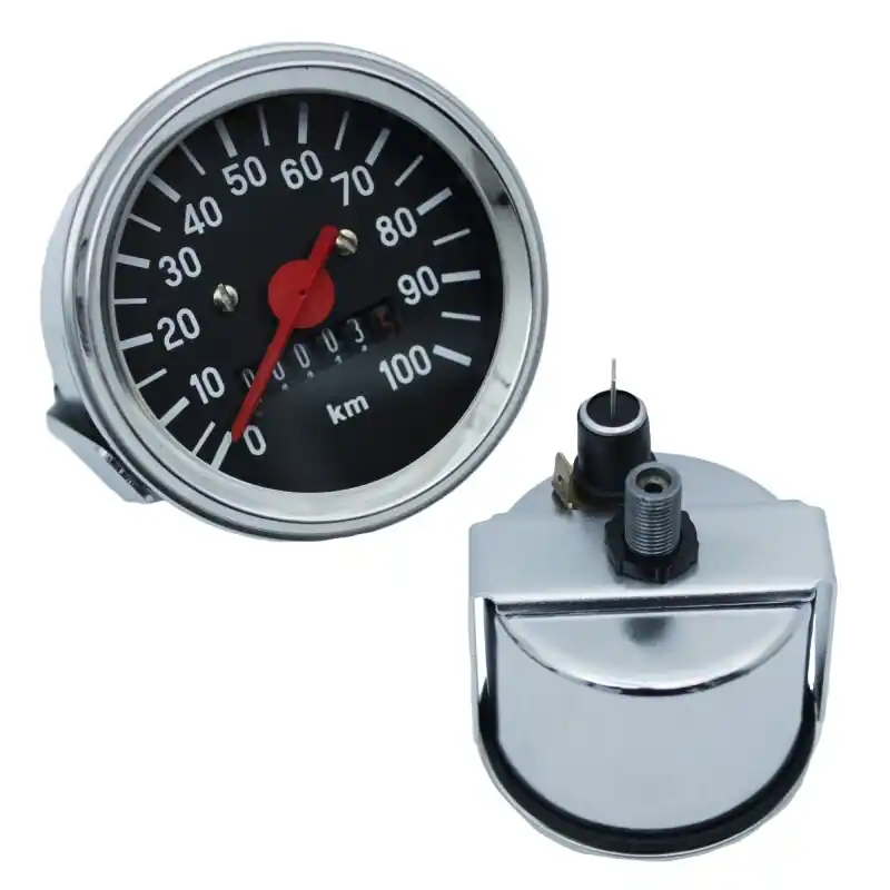 100km/h Tachometer mit Chromring + rotem Zeiger für Simson S51 S60 S70 S50 S53 60mm Armatur mit Leerlaufkontrolle + Beleuchtung Angebot