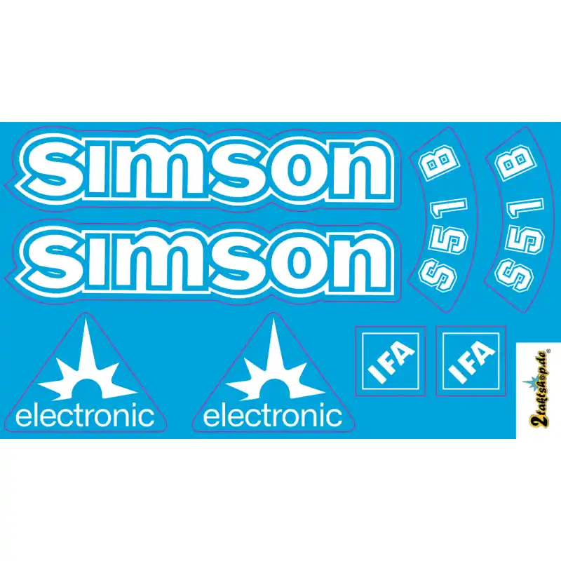 Aufkleber Satz blau transparent Tank Seitendeckel für Simson S51 B Abverkauf