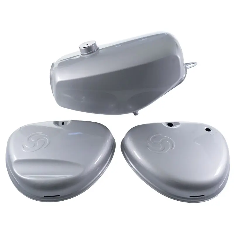 Lackset Tank + Enduro Seitendeckel Wirbellogo silber Simson S51E S70E Kraftstoffbehälter Zertifiziert