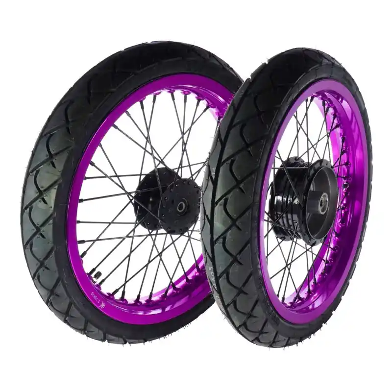 Aktuell Kompletträder lila + Speichen schwarz XL 80/80 - 16, 46J TL, Heidenau K63 für Simson S51 S50 S70 S53 Habi Kompletträder mit Reifen 2,15x16 / 2,50x16 cht KR51 Schwalbe Sperber 2,75x16