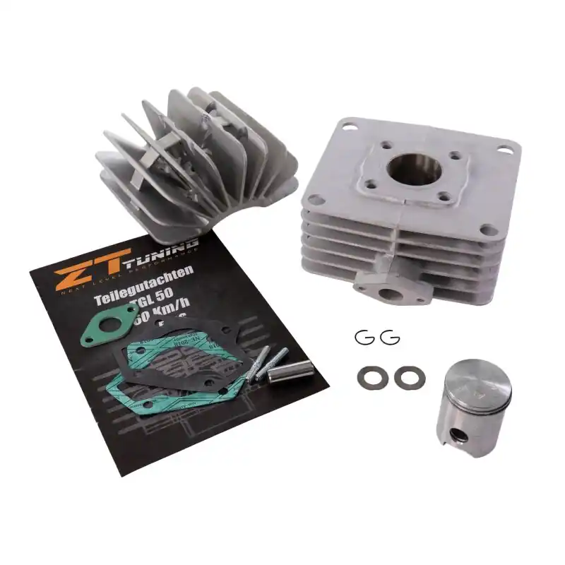 Meistverkauft ZT50N TGL Zylinder 50ccm + Racing Fächerkopf für Simson S51 SR50 S53 SD50 KR51/2 Schwalbe Motor + Kolben & Dichtung Nikasilbeschichtet