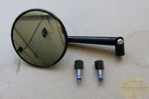 Spiegel universal 'Montana',rund,Alu Kopf schwarz eloxiert,Stiel verstellbar Markenprodukt