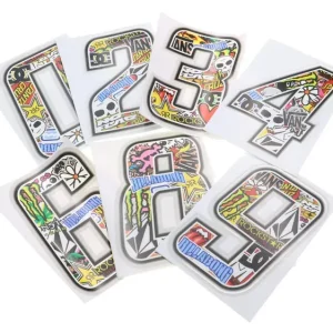 Neue Kollektion Stickerbomb Startnummer